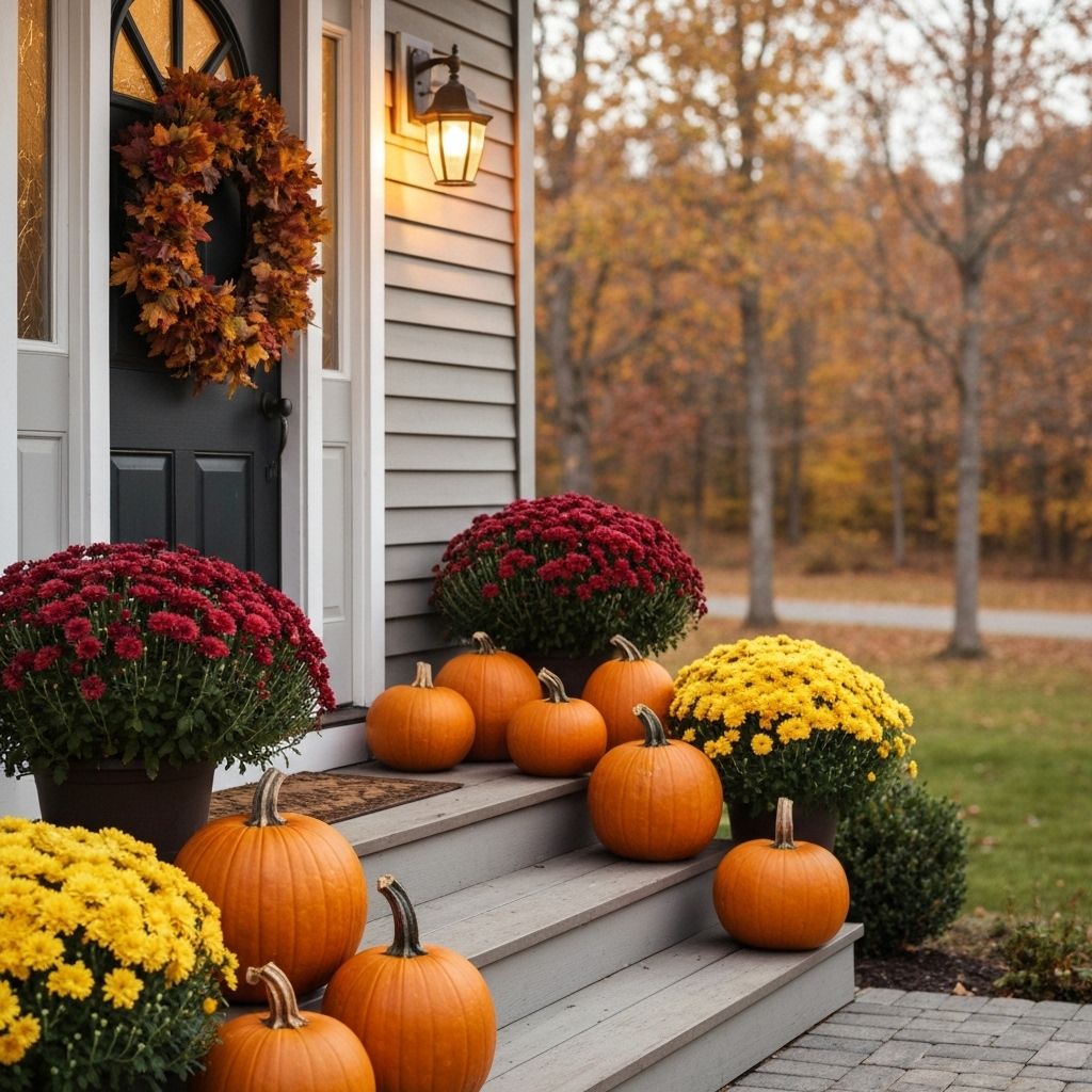 Beautifully decorated seasonal porch
